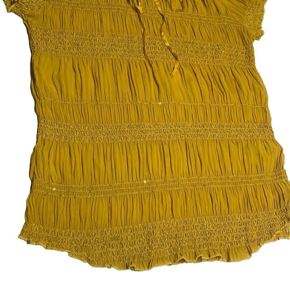 Superline Marigold Semi Sheer Sequin Top L0399 - Picture 3 of 8
